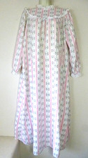 Lanz Of Salzburg Flannel Gown Womens Large Pink Stripe Nightgown Teddy Bears USA