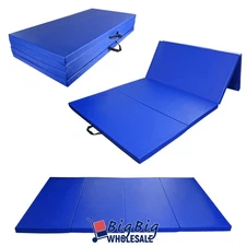 Blue Thick Foam Folding 4 Panel Gymnastics Gym Mat Exercise Yoga  Fitness