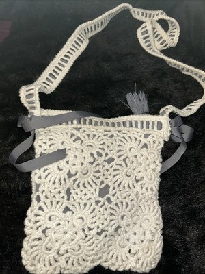 Handmade Macrame 10  Purse 52  Crossbody Strap The Love Charms Are Vintage 80 s