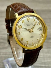 WALTHAM vintage watch 36mm GOLD PLATED case Automatic FHF 905 movement, original