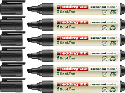 6x edding 22 EcoLine Permanentmarker schwarz