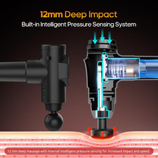 Massage Gun  Heat Deep Tissue Percussion Back Neck Pain Relief Gift Men Women
