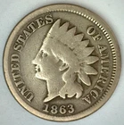 1863 Indian Head Cent 1c US Coin Good Circulated Condition