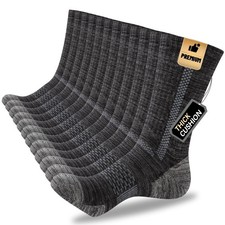 Heatuff Mens Crew Socks, 6 Pairs Cotton Boot Cushioned Socks  Moisture-Wic