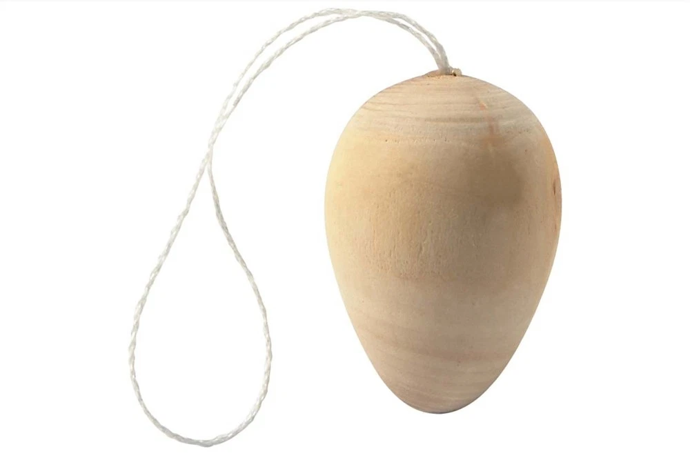15 huevos pequeños de madera colgantes de 40 mm para decorar | Formas de madera para manualidades