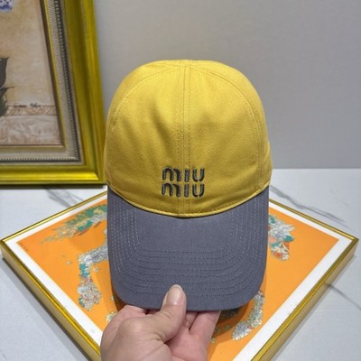 Miu Miu Unisex Two-Tone Embroidered Cotton Baseball Cap