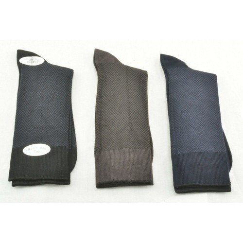 Men's Bamboo Dark Herringbone Crew 3 Pr. Pack Socks, Father's Day Socks - Picture 12 of 16