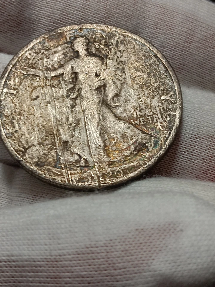 👉1920-Walking Liberty Silver Half Dollar  RAINBOW TONING  S/475 - Image 4 of 4