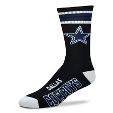 Dallas Cowboys Deuce Black Crew Socks, Medium 5-10 