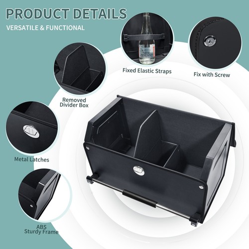 XCF Multifunctional 45L Leather Car Trunk Organizer with Lid and Sturdy Handle - Picture 3 of 11
