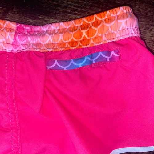 NWT Girls Swimsuit Round Neck Long Sleeves Scale Print Top+Boyshorts 10-11 - Picture 7 of 11