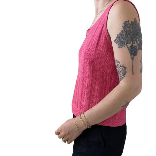 St. John Sport Womens Barbicore Pink Knit Wool Blend Tank Top Blouse Sz M - Picture 4 of 6