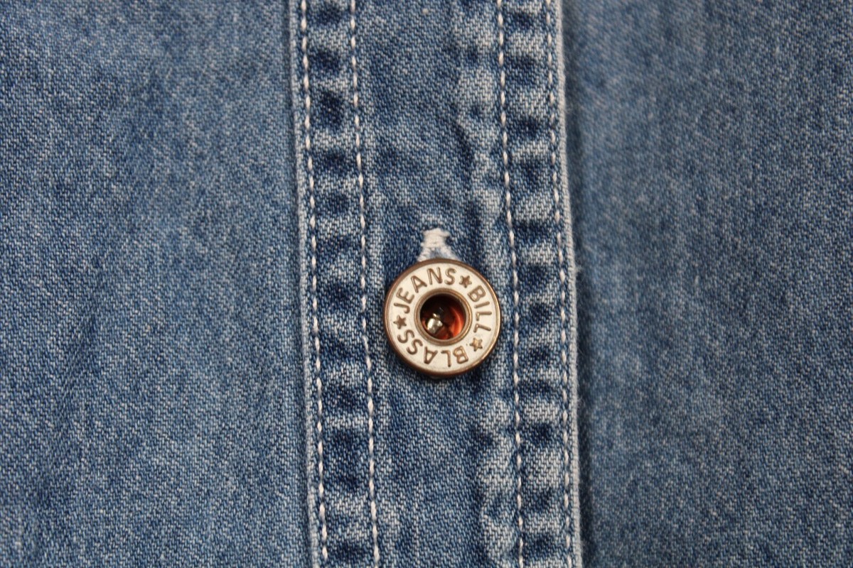 Vtg 90s Bill Blass Jeans M Denim 100% Cotton Sleeveless Button