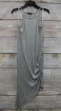 Popular 21 Grey Knit Long Sleeveless Dress Womens Small Ruched Side New
