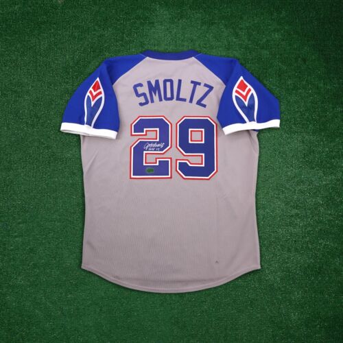 John Smoltz signed 1979 Atlanta Braves Road Cooperstown Jersey "HOF 15" INSC BAS - Picture 1 of 6