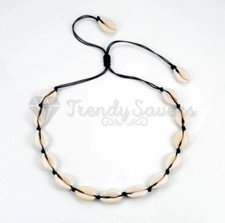 Women Natural Cowrie Shell Beach Boho Handmade Shell Choker Adjustable Necklace