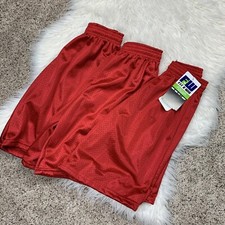 F2W Fit 2 Win Lot Of 3 Red Mesh Basketball Soccer Atheltic Shorts Youth Medium M