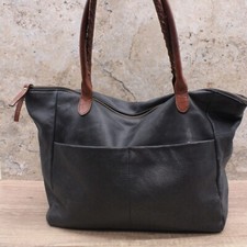Sundance Handbag Purse Womens Black & Brown Genuine Leather Tote Bag Italy