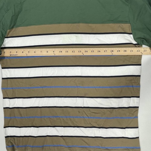 Houston White Short Sleeve Colorblock Striped Shirt Adult Large Stretch - Picture 3 of 10