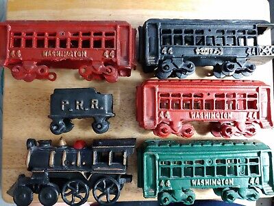 Vintage P.R.R. Washington 44 Cast Iron 6 Piece Train Set | eBay