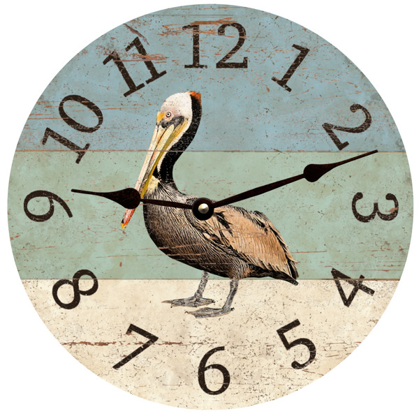 Pelican Beach Clock- Beach Themed Clock