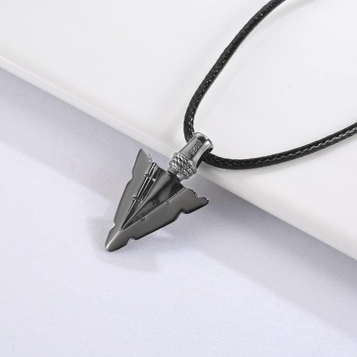 Sterling Silver Arrowhead Ashes Urn Necklace for Men Cremation Memorial Pendant - Picture 4 of 5
