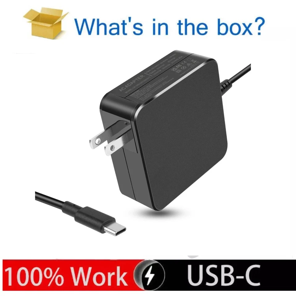 Universal 65W Wall Charger USB-C Type-C Connector Computer AC Adapter Charger - Image 4 of 4