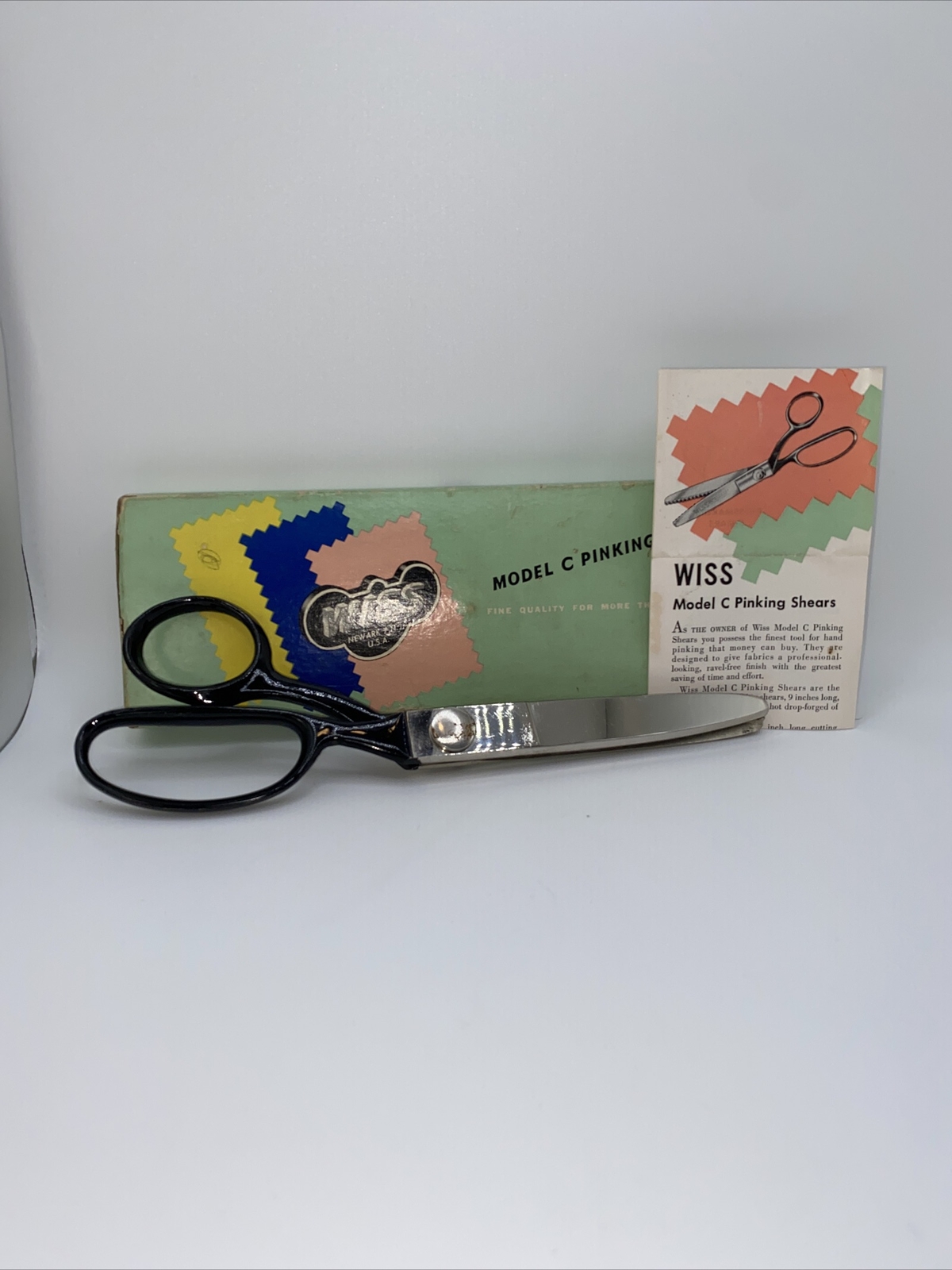 Vintage Wiss Pinking Shears Sissors Model C 9" in Original Box Zigzag