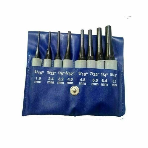 New 4Pc Drive Steel Drive Pin Punches Set In A Pounch Size 1/16" 3/32