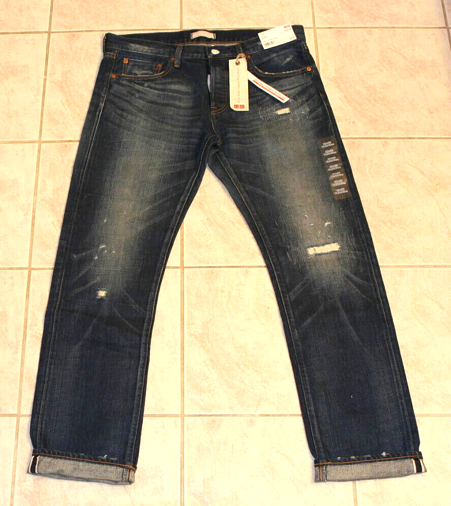 Uniqlo Japan Kaihara Selvedge Denim Men's Slim Fit Straight Uniqlo Japan Kaihara Selvedge Denim Men's Slim Fit Straight