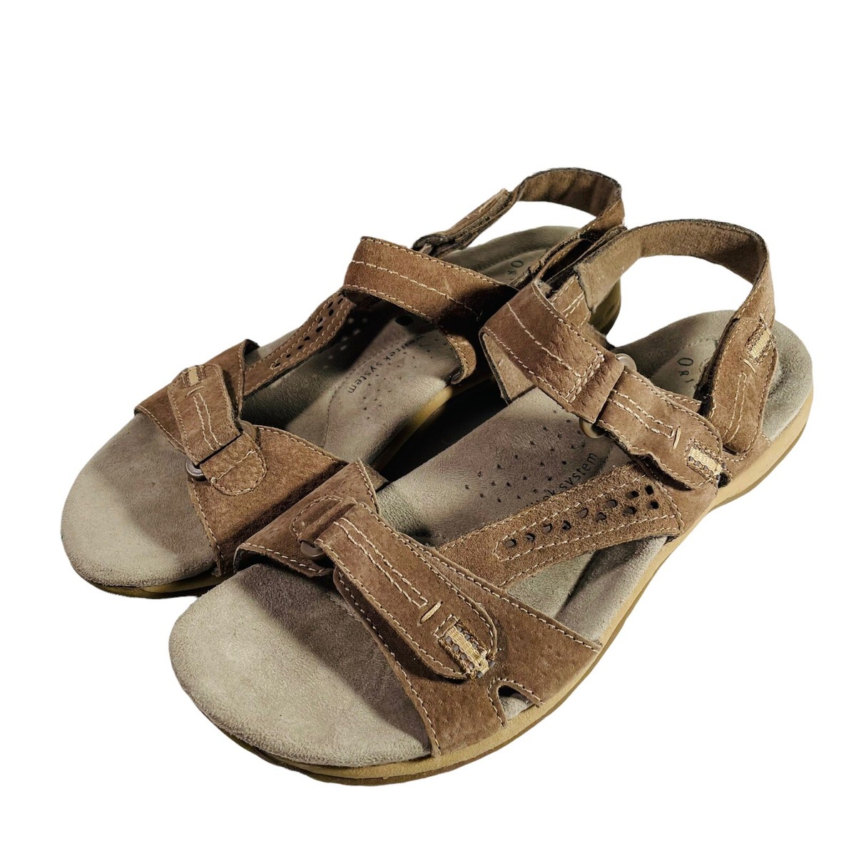 Earth Origins Women's Sandals 11M Sullivan Suede Tan Memory Foam