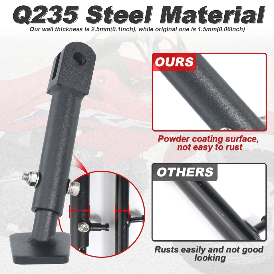 Adjustable Kickstand Sidestand Drop Support Stand Fit For Honda CRF50F 2013-2025 - Image 3 of 4