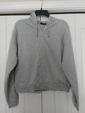 Ladies Mta Pro Gray Zip Up Hooded Sweatshirt Size L