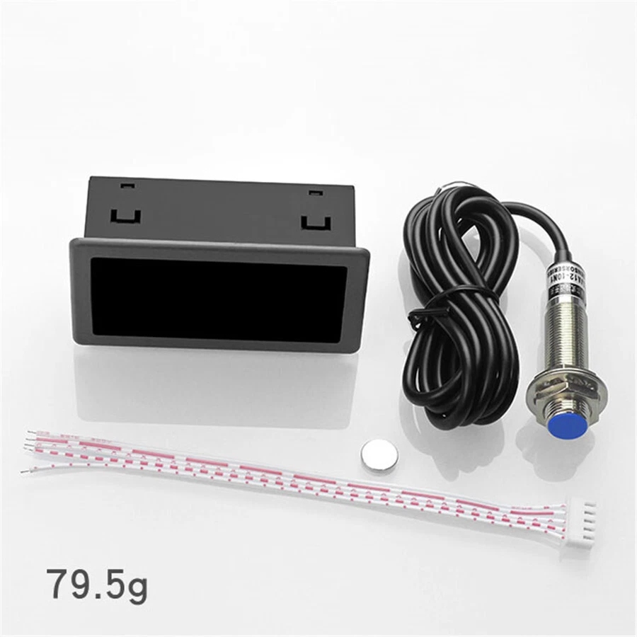 Tacômetro digital LED vermelho carro medidor de velocidade RPM + interruptor de proximidade Hall - Imagem 4 de 4