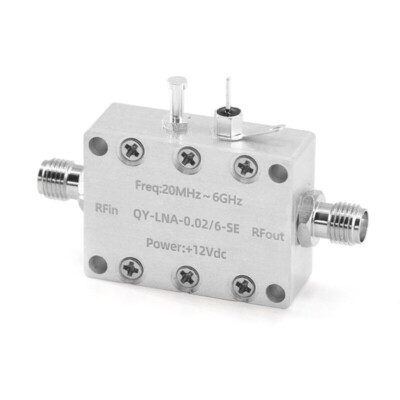 0.02-6GHz 12V LNA Low Noise Amplifier High Linearity & High Gain RF Preamplifier