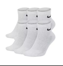 Nike Everyday Cushion Ankle Socks 6 Pair , White/Black, Large Men 8-12 -W10-13
