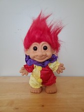 Trolls Clown Bright Red Hair Vintage Russ Berrie Approximately 8 Inch Tall