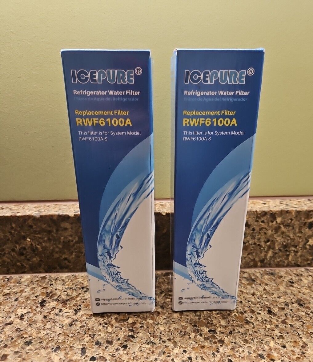 2 IcePure Refrigerator Water Filter Replacement RWF6100A New Sealed