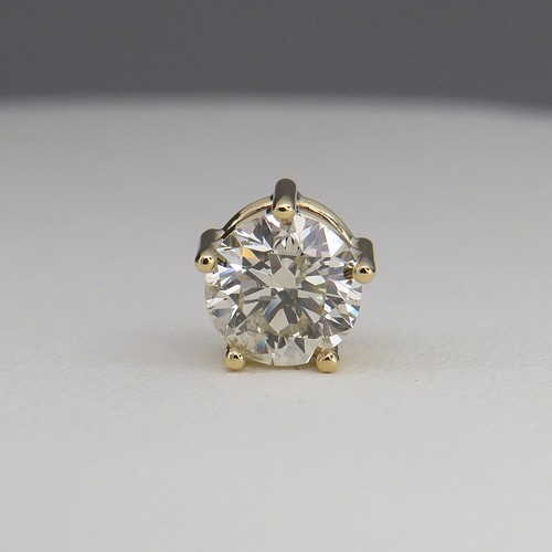 Solitär Anhänger Läufer mit 0,67ct I-si Brillant in 750/18K Gelbgold Handarbeit - Picture 2 of 4