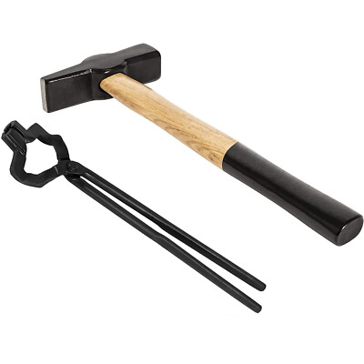 16'' Z V-Bit Knifemaking Bladesmith Blacksmith Tongs & 3.3LB Hammer Tools Set