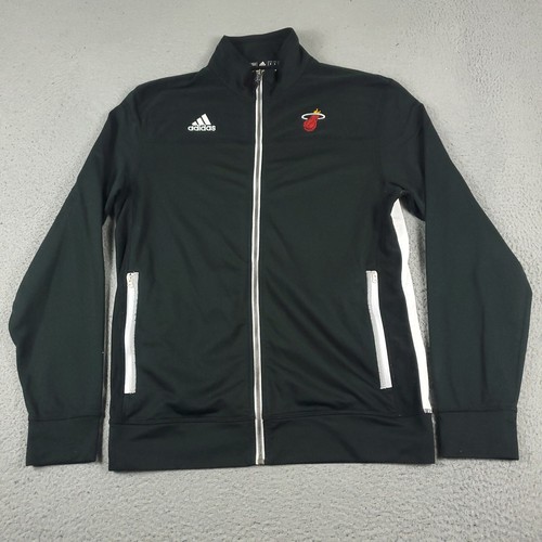 Adidas Miami Heat Jacket Mens Small Black NBA Full Zip Track Sweater Sweatshirt - 第 1/10 張圖片