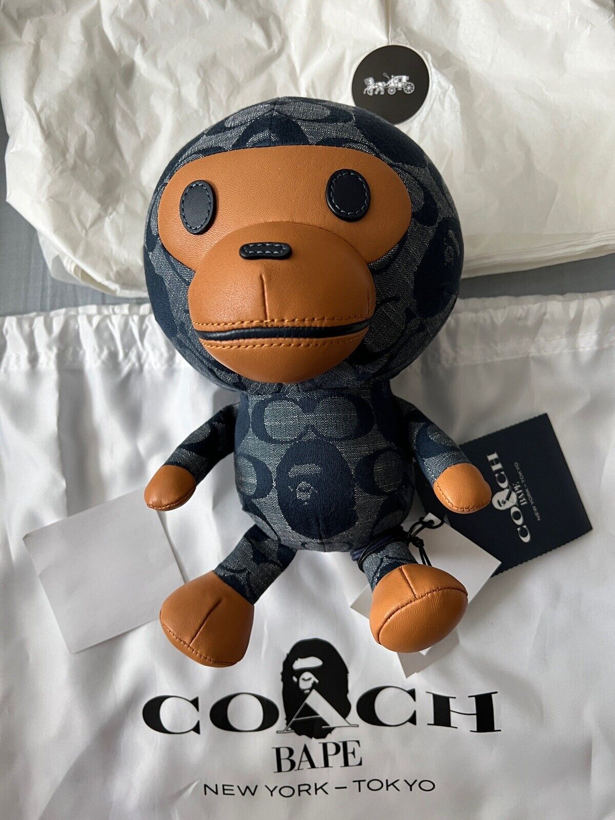 Coach x BAPE Baby Milo Leather/Canvas Doll Limited Edition! NEW