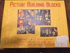 Vintage Chadwick Miller Puzzle Fairy Tales Childrens Picture Building Blocks