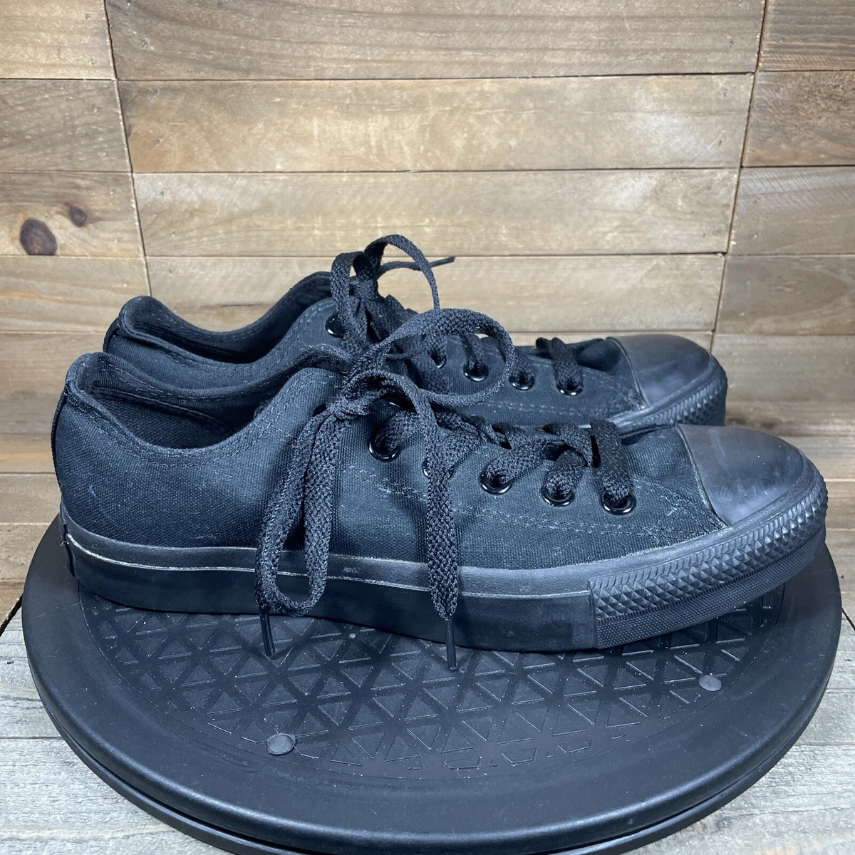 Converse noir top cuir basse femme