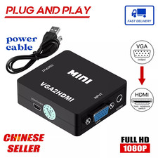 NEW VGA to HDMI Converter Adapter 1080P Full HD Mini Audio Video Adapter