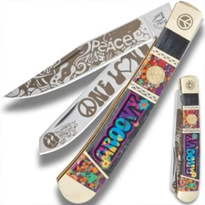 Kissing Crane Groovy Trapper Pocket Knife | 1960's Tribute | Closed Length 4"