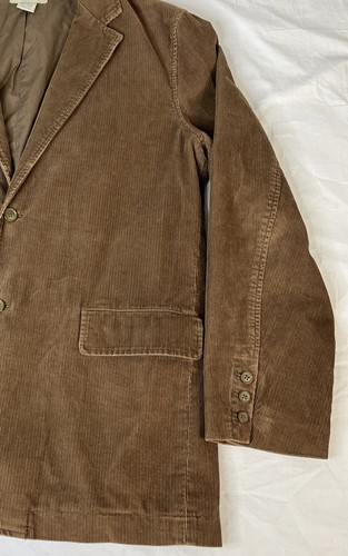 Vintage J Crew Men's L Blazer Corduroy Brown Single Breast Lined Sports Coat - Picture 3 of 9