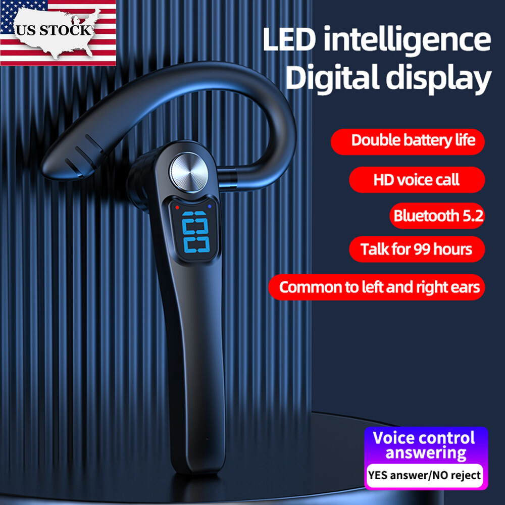 Trucker Wireless Bluetooth 5.0 Earpiece Headset Mic Earbud Noise Cancelling USA