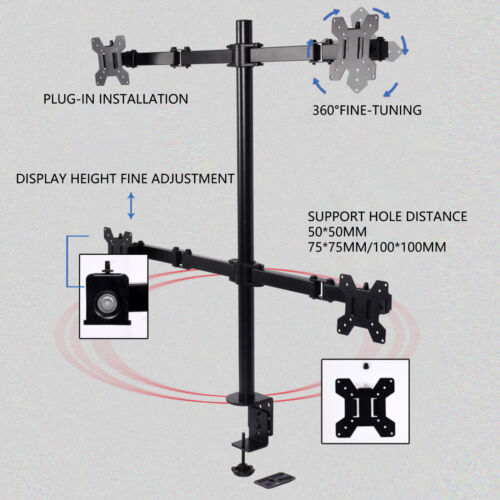 Multi Monitor Mount Gaming Pc Vertical Desktop Computer Stand Rack Screen Quad - Picture 4 of 9
