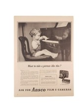 PRINT AD 1946 ANSCO CAMERAS and FILM Original Vintage Photograpy